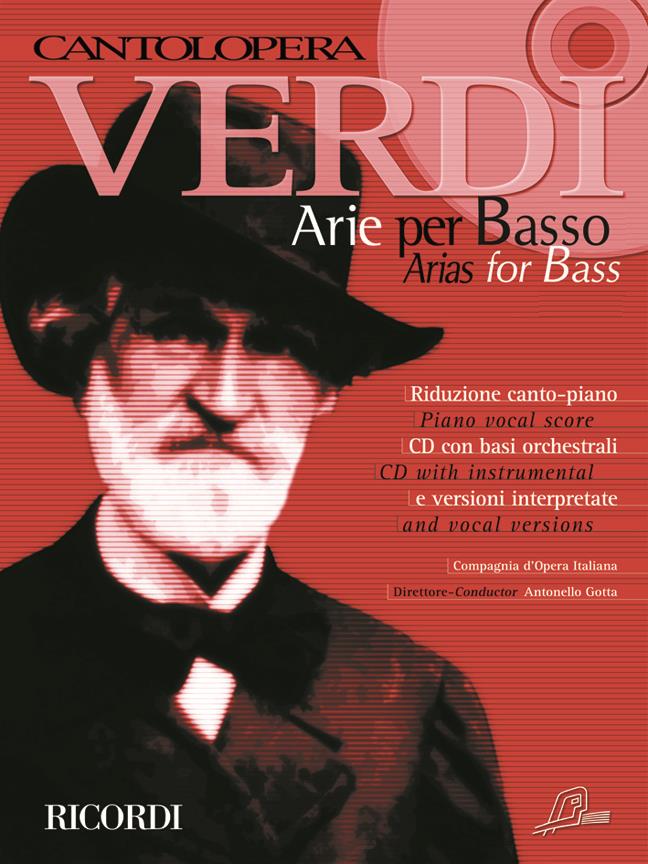 Cantolopera: Verdi Arie Per Basso - Piano Vocal Score and CD with instrumental and vocal versions - bas a klavír